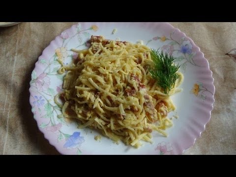 Carbonara makaroni - soli pa solim receptes, mērces, padomi