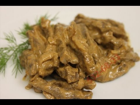 Hovězí a vepřové maso stroganoff - recepty na vaření s videem