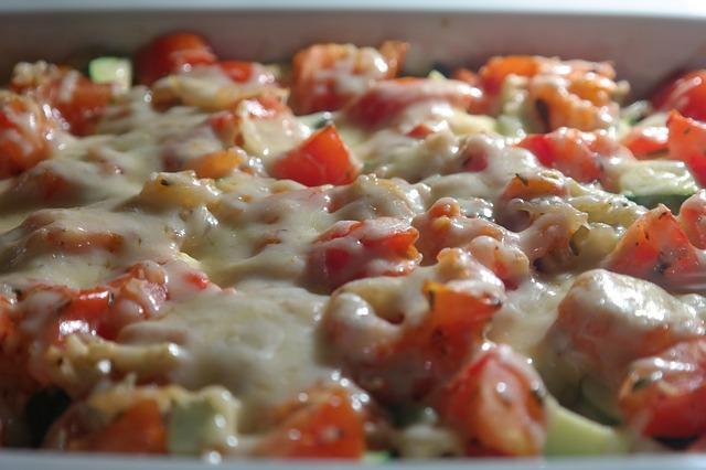 Detailní fotografie lasagne