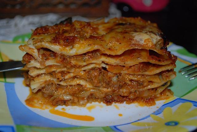 Fotografie z klasické italské lasagne
